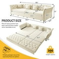 thumbnail image 6 of LLappuil 100" Pull Out Sofa Bed King Size, Loveseat Sleeper Sofa Couch Convertible Sofa Bed, Velvet Sofa for Living Room Beige, 6 of 10