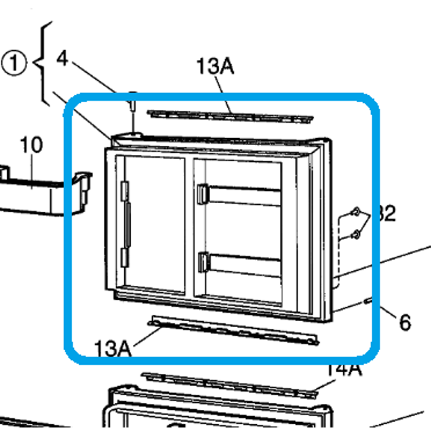 Dometic 2932561190 Upper Freezer Door