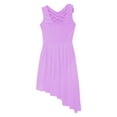 thumbnail image 6 of Yeahdor Kids Girls Lyrical Dance Dress Sleeveless Sequins Flower Irregular Hem Skirt Ballet Leotard Light Purple 14, 6 of 7