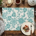 thumbnail image 2 of Placemats Set of 6, Turquoise Paisley Floral Place Mats Retro Bohemian Flowers Tablemats Washable Placemat Table Decoration for Kitchen Table Dinner Party Home Decor Indoor Outdoor 13x19 Inch, 2 of 9