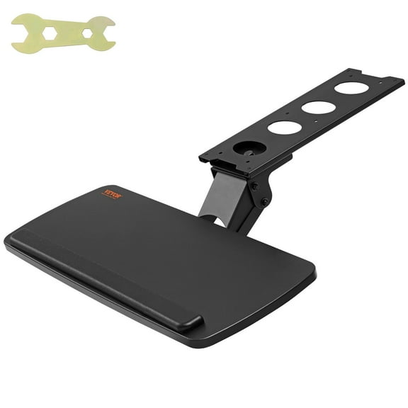 Under Desk Keyboard Tray with Slide-Out Mount, 25x9.8 Inch Wide, Adjustable Height & Angle for Home & Office Use