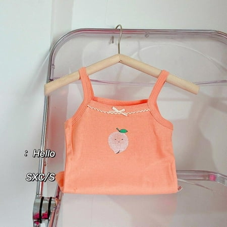 

Summer T Shirt for Girls Fruit Print Children tops Teenage Clothes Cotton Kids T-shirts 1-8y Camisole Undershirt Girl Tanks