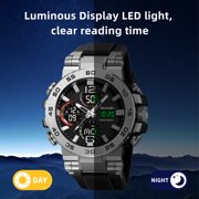 Men's Watches Outdoor Sports Waterproof Military Watch Tactical Digital Analog Wrist Watch Date Multi Function Led Large Face Alarm Stopwatch for Man