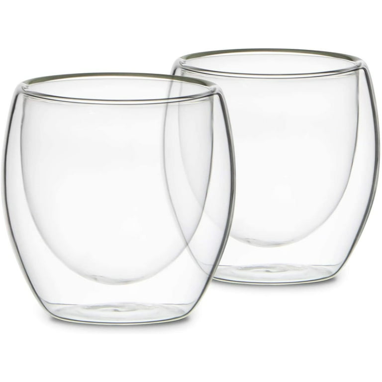 Espresso Cups Set of 2, Double Walled Espresso Shot Glass with Spout, High  Boros