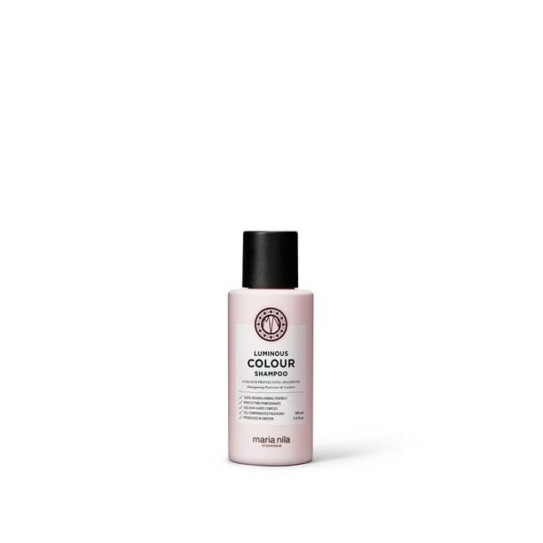 Maria Nila Luminous Color Shampoo 3.4 Fl Oz Reduce la pérdida de color al lavar la granada Contrarresta la deshidratación vegano y sin sulfatos/parabenos