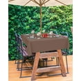 thumbnail image 3 of Brown Outdoor Tablecloth with Umbrella Hole and Zipper, Solid Color Table Cover for Rectangle Tables Waterproof Tabletop Collection for Patio, Garden, Picnic, Camping 60 x 84 inch, 3 of 6