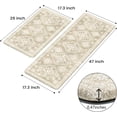 thumbnail image 2 of Cushioned Kitchen Floor Mats, Non Slip Kitchen Rugs Set of 2, Tan Anti-Fatigue Kitchen Mat Waterproof, Ergonomic Memory Foam Standing Mat for Bar,Office,Desk,Laundry, 2 of 6