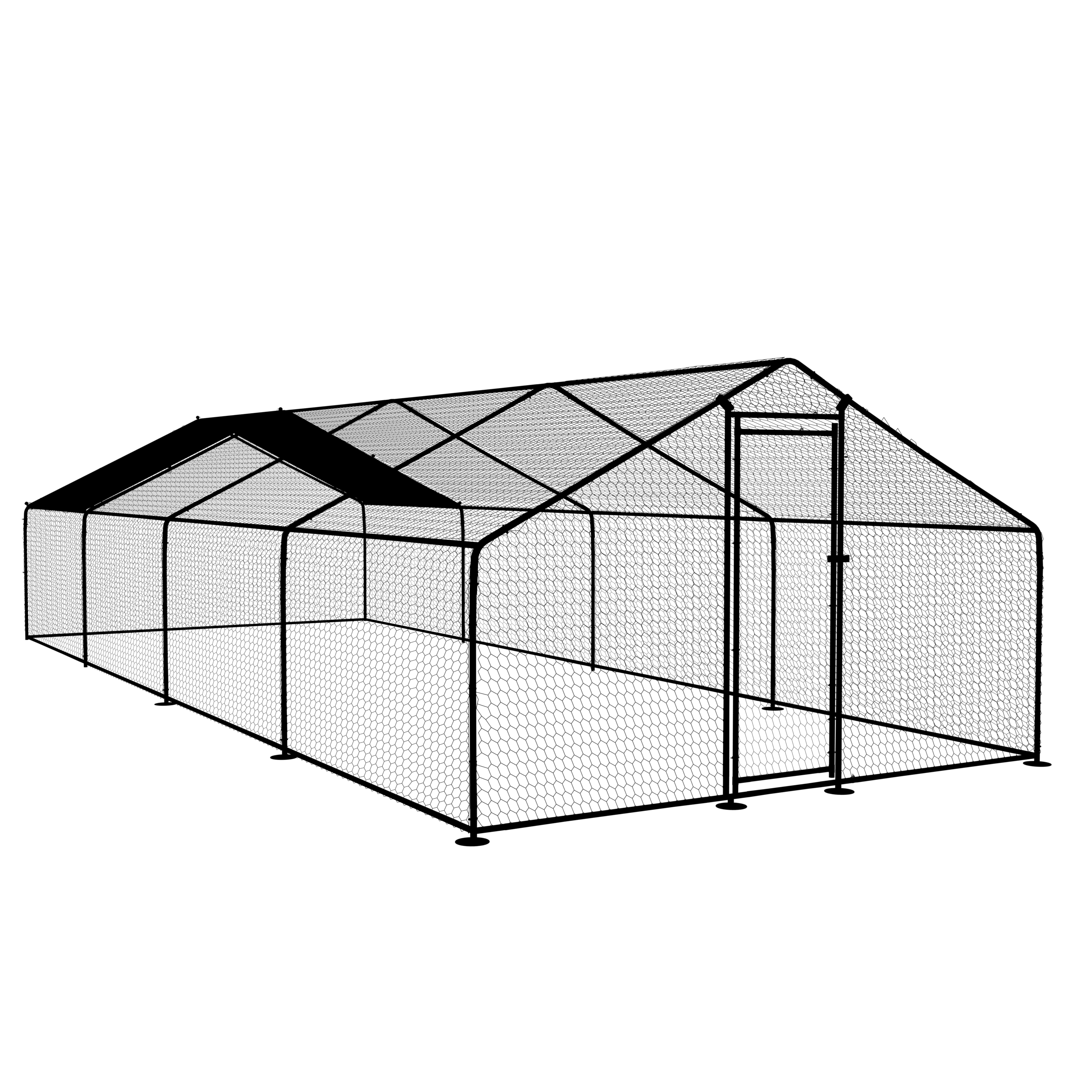 TOETOL Large Metal Chicken Coop Cage Chicken Run for Outdoor Yard Walk