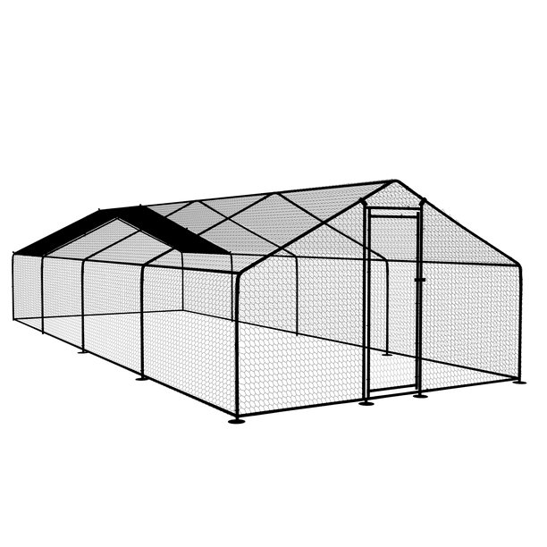 TOETOL Large Metal Chicken Coop Cage Chicken Run for Outdoor Yard Walk