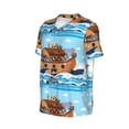thumbnail image 2 of Haiem Hip Hop Hipster Baseball Jersey Button Down Shirts Sports Uniforms Men Women Jersey(Animals on Noah's Ark,4X-Large), 2 of 9