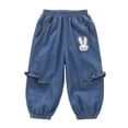 thumbnail image 3 of MuXiKeJi Clothes Jeans Baggy Kids Lightweight Cartoon Print Denim Pants Breathable Play Bottoms for Summer Girls Girls Wide Leg Jeans, 3 of 5