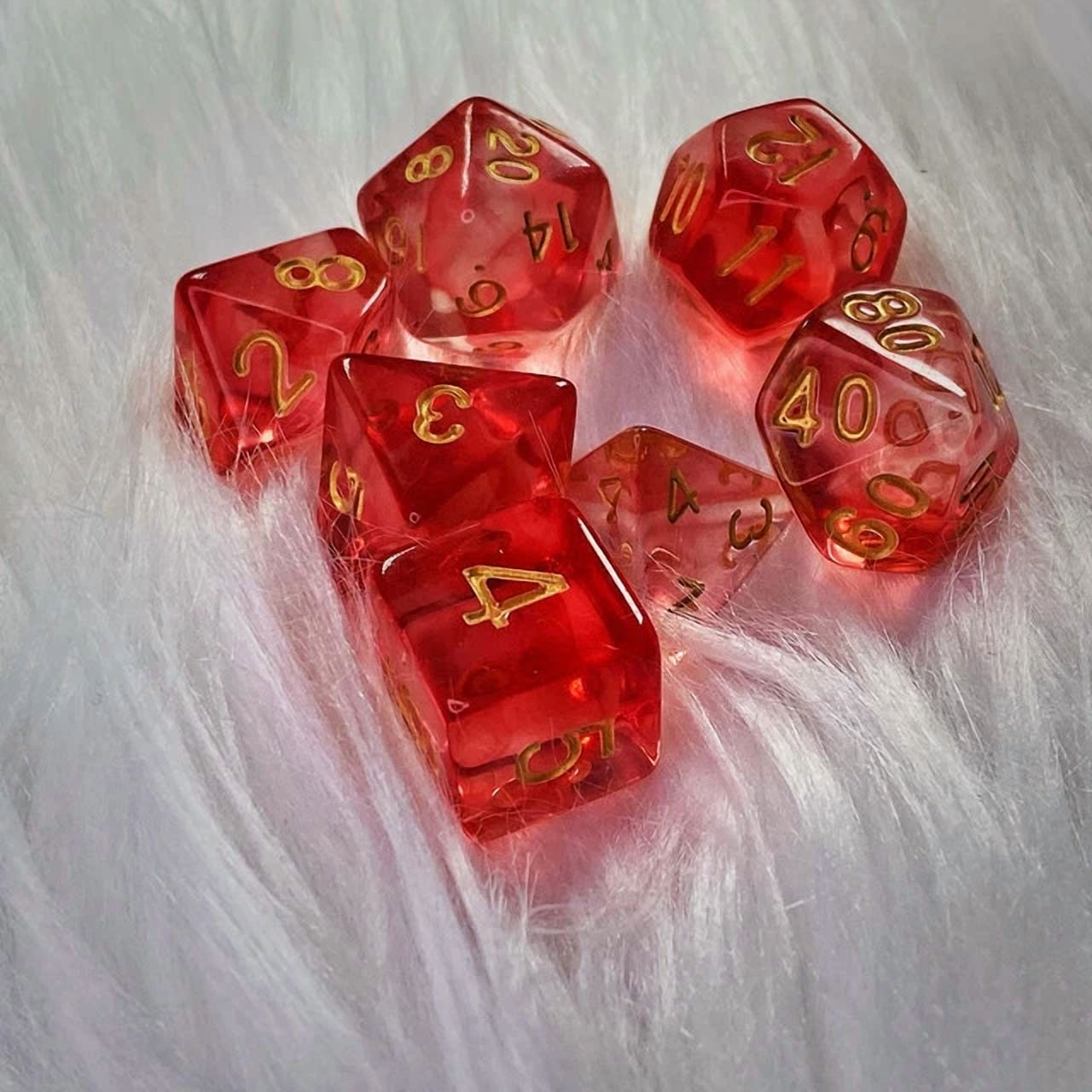 Sage'S Capsules - Clear Red Acrylic Polyhedral Dice Set Dungeons Dragons Dnd