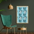 thumbnail image 2 of Abstract Wall Art with Frame, Pastel Grunge Toned Spiraling Circles Surreal Marine Modern Oval Shapes, Printed Fabric Poster for Bathroom Living Room, 23" x 35", Sky Blue Grey Teal, by Ambesonne, 2 of 2