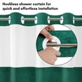thumbnail image 5 of Americanflat 72x75 Hookless Shower Curtain - Abstract Green White Shower Curtain with Sheer Panel, Snap-In Liner, and Grommets - 100% Polyester, 5 of 8