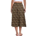 thumbnail image 4 of Asklazy Womens Flowy A-Line Long Skirt Pleated Elastic High Waist Drawstring Skirts with Pockets,Mother's Day,Brown Flower,L, 4 of 9