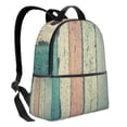 thumbnail image 2 of Lsque Hardwood Pattern Backpack – School Travel Canvas Daypack with Ergonomic Padded Straps, Multiple Compartments & Leather Handle, 2 of 5
