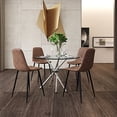 thumbnail image 1 of Velets Sera Upholstered Side Chair, Modern Home Decor, Kids, Leather, Rustic Brown (Set of 4), 1 of 5