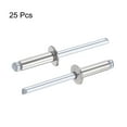 thumbnail image 4 of Uxcell 5mm Diameter 16mm Grip Length Silver Tone 304 Stainless Steel Blind Rivets 25 Pack, 4 of 4