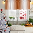 thumbnail image 6 of Orange White Ombre Valances for Windows, Decorative Rod Pocket Window Valance Curtains, Farmhouse Country Minimalist Art Short Curtain Drapes for Kitchen/Bathroom/Living Room, 2 Panels, 42" W x 18" L, 6 of 8