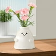 thumbnail image 4 of YIKA Halloween Decoration Cute Ghost Ceramic Flower Vase White Decorative Planter With Face Modern Decor For Fresh Flowers Nursery Room Halloween Ornaments, 4 of 7
