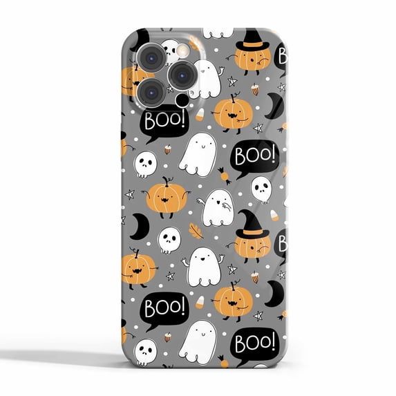 pumpkin and ghost Case for iPhone 11 Pro Max,Aesthetic Art Design Full Cover Protective Case