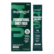Supergut Foundational Fiber Unflavored Prebiotic Fiber Blend for Gut & Digestive Health, Stick Pack Box, 8 Servings