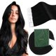 thumbnail image 1 of Ugeat Extensiones de cabello con cinta negra azabache de 24 pulgadas, extensiones con cinta negra, cabello humano real, extensiones de cabello humano negro azabache para peinados largos para mujeres,, 1 of 5