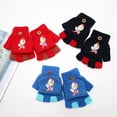 thumbnail image 1 of Guantes abatibles para niños, otoño e invierno, tejidos, resistentes al frío, cálidos, con dibujos animados, Ultraman, para niños pequeños y medianos, con protección para las manos para escribir con, 1 of 5