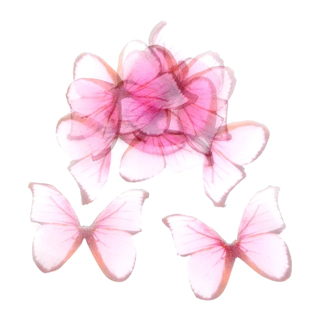 Adornos de Dijes de mariposa de gasa Sunnimix 10 piezas Rojo vino