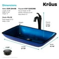 thumbnail image 6 of KRAUS 22-inch Rectangular Blue Glass Bathroom Vessel Sink and Arlo Faucet Combo Set with Pop-Up Drain, Oil Rubbed Bronze Finish, 6 of 9