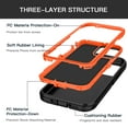 thumbnail image 3 of I-HONVA Compatible with iPhone 12/iPhone 12 Pro Case,3-Layer Military Grade Drop Protection Anti-Slip Bumper Rugged Shockproof Dustproof Protection 6.1 inch Phone Case,Black Orange, 3 of 7
