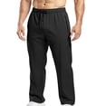 thumbnail image 2 of MKKAS Men's Athletic Pants Comfort Fit Performance Trousers for Daily Training and Running Outdoor Casual Workout Activewear, Black, XL, 2 of 7