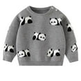 thumbnail image 1 of LOVZFMLL Chandail pour Fille, Col Rond Côtelé Panda Mignon, Décontracté Confortable Vêtements d'Automne Chauds d'Hiver pour Garçons et Filles de 4-5 Ans, 1 of 7