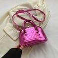 thumbnail image 4 of Shoulder Handbag Women Crocodile Pattern Shell PU Leather Tote Bag (Gold), 4 of 10