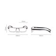 thumbnail image 3 of 2 Pairs of Rectangular Classic Business Progressive Reading Glasses 1.50 for Men, Metal Spring Hinge Temple Readers, Gunmetal Vintage Presbyopic Glasses +1.50 Strength, 3 of 7