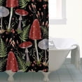 thumbnail image 4 of Red Mushroom Fern Black Pattern Shower Curtain 72"x72" ,Bathroom Decorative Shower Curtains Set with 12 Hooks,Modern Waterproof Washable Shower Curtain, 4 of 6