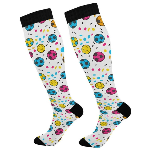 joogoo Cartoon Soccer Balls Long Socks Women Men Knee High Sock