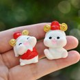thumbnail image 3 of Acostado sobre una pila de monedas de oro 2023 Año de la mascota del conejo Año nuevo Muñeca de conejo Muñeca de resina Linda muñeca de conejito Regalo de fiesta anual ANGGREK  Otros, 3 of 8