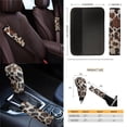 thumbnail image 4 of Jeiento Brown Cow Print 14 PCS Car Seat Cover Full Set with Steering Wheel Cover Seat Belt Covers Trash Can Rear View Mirror Cover Center Console Cover Cup Coasters Handbrake Cover Set, 4 of 7