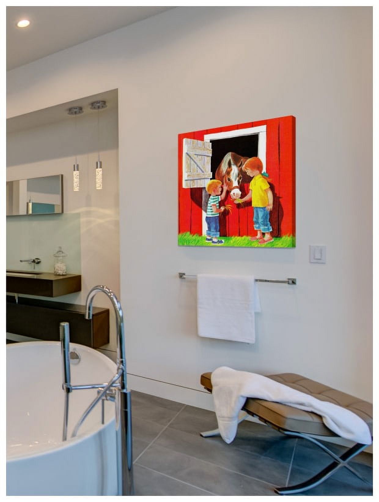 Marmont Hill 'Kids With Horse' Painting Print on Wrapped Canvas