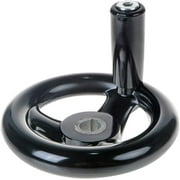 YXQ 3.94'' Hand Wheel Black w Revolving Handle 3 Spoked 12mm Hole Adjustment Round Handwheel for Milling Machine
