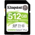 thumbnail image 1 of Memoria SD Kingston  512GB CANVAS Select Plus Clase 10 Video 4K V30 Juegos SDS2/512GB, 1 of 3