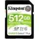 thumbnail image 1 of Memoria SD Kingston  512GB CANVAS Select Plus Clase 10 Video 4K V30 Juegos SDS2/512GB, 1 of 3