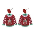 thumbnail image 4 of Segolike Christmas Sweater Earrings, Drop Earrings for Women, Acrylic Earrings Earstuds Jewelry for Club, Daily Wear, Graduation, Xmas Elk Red Sweater, 4 of 8