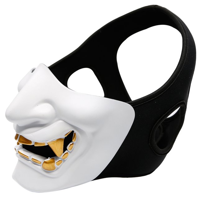 Máscara de media cara Máscara protectora multiusos Accesorios para fiestas de Halloween (Blanco)
