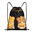 thumbnail image 1 of Saiise Pumpkin Pie Gnome Pattern Sports Drawstring Backpack - String Swim Gym Bag with Wet Proof Pocket for Women&Men-Small, 1 of 6