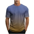 thumbnail image 2 of Donemore Men's Gradient Print Short Sleeve T-Shirt Round Neck Sport Casual Top Stylish Versatile Design Summer Breathable Comfort Daily Wear Men's Apparel, 2 of 5