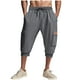 thumbnail image 2 of pstuiky Pantalones cortos para hombre, Pantalones cortos de cintura media para hombre, con bolsillo y cordón, de color liso, con pies fruncidos, para exteriores Pantalones cortos de golf, 2 of 8