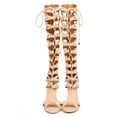 thumbnail image 4 of New Women Liliana Jesse-123 Leatherette Criss Cross Knee High Gladiator Sandal, 4 of 6