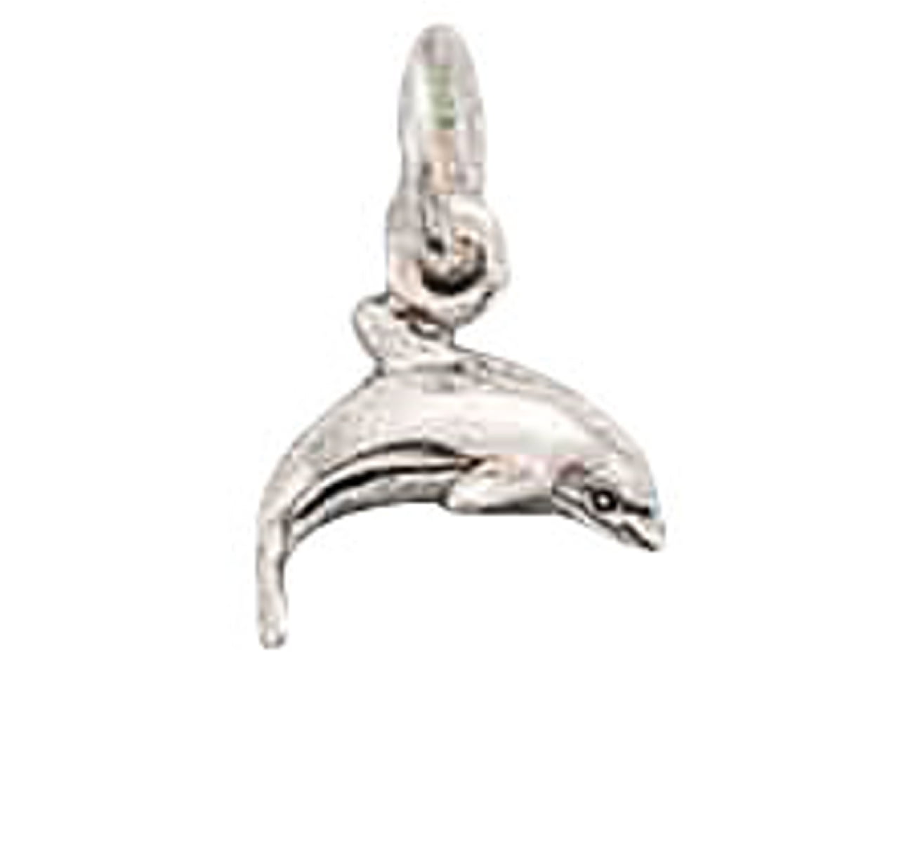 Dainty Sterling Silver Dolphin Necklace for Women Flawless Polished Finish 3/8 inch with 0.8mm Box_Chain
